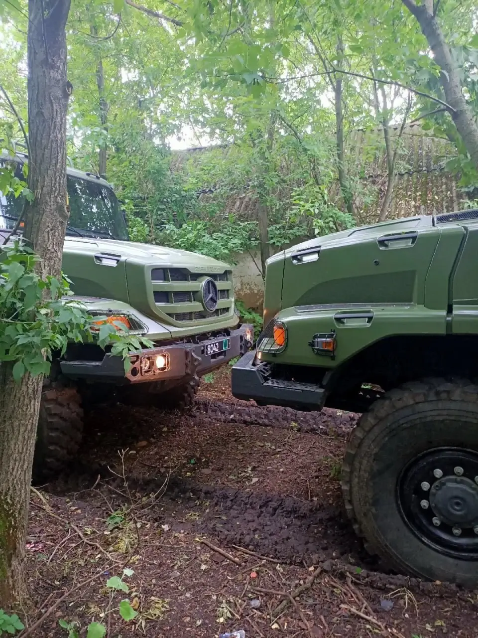 Two Mercedes-Benz Zetros in the service with an unknown unit