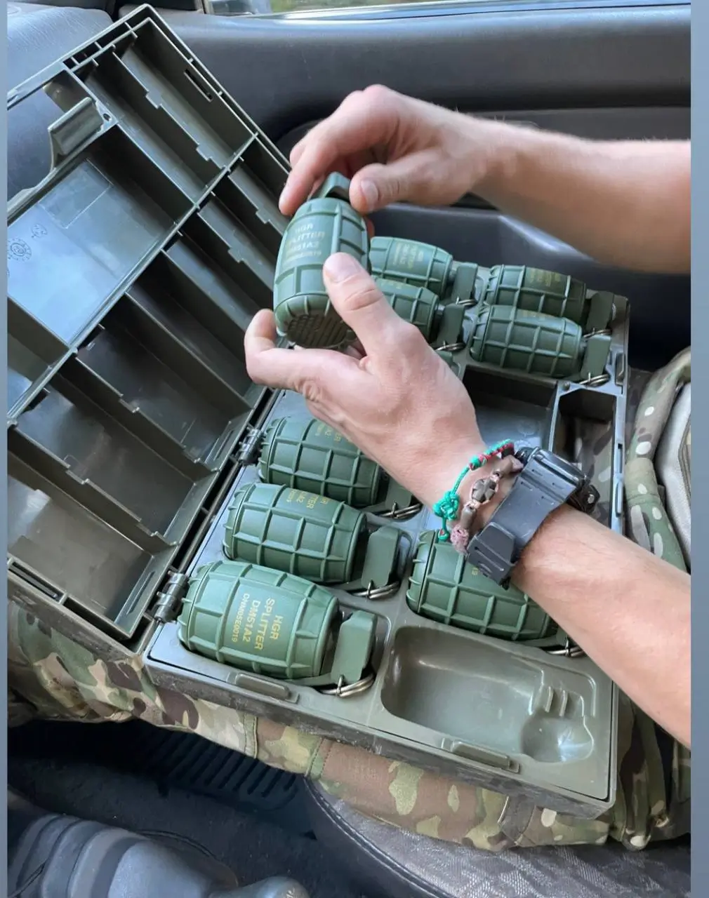 DM51A2 hand grenades in a weapon case