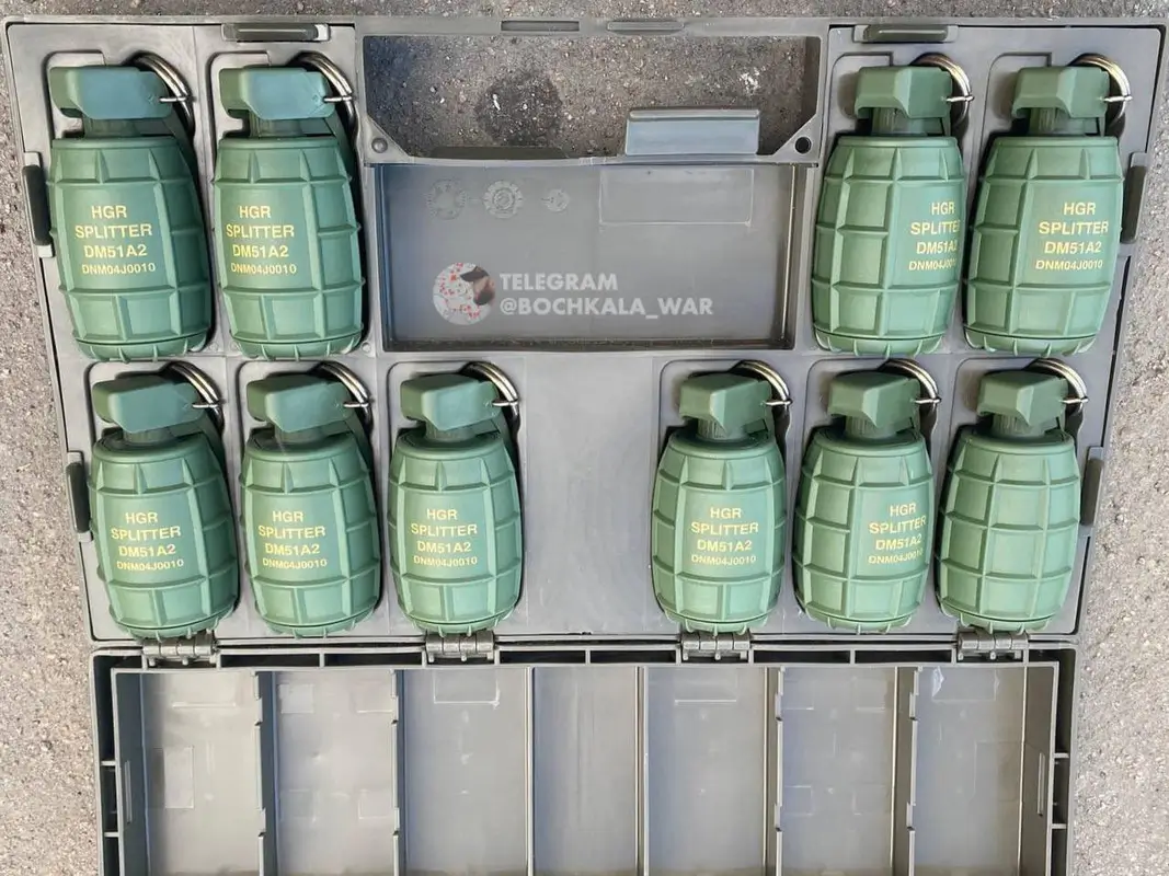 DM51A2 hand grenades in a weapon case