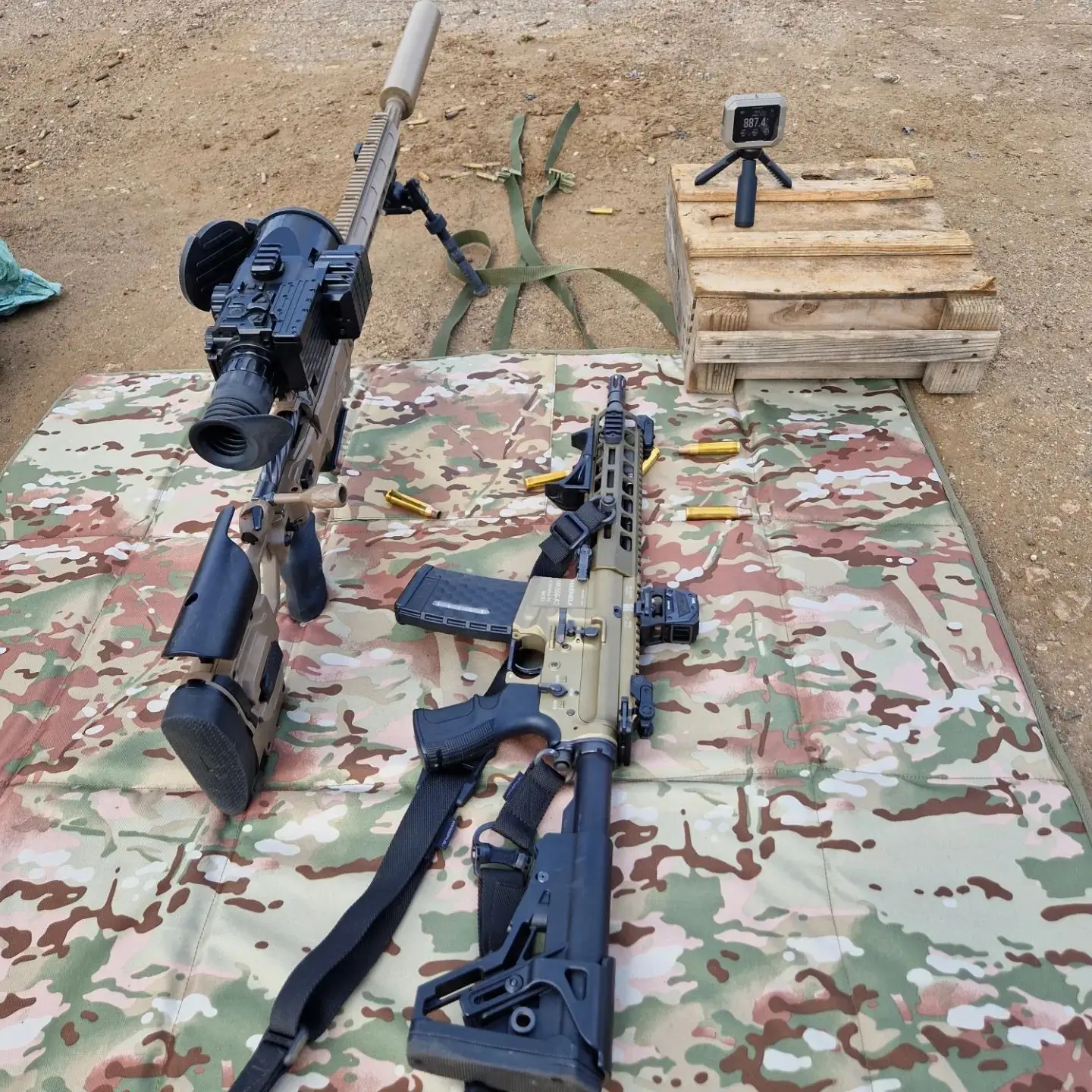 A MK 556 assault rifle at a shooting range