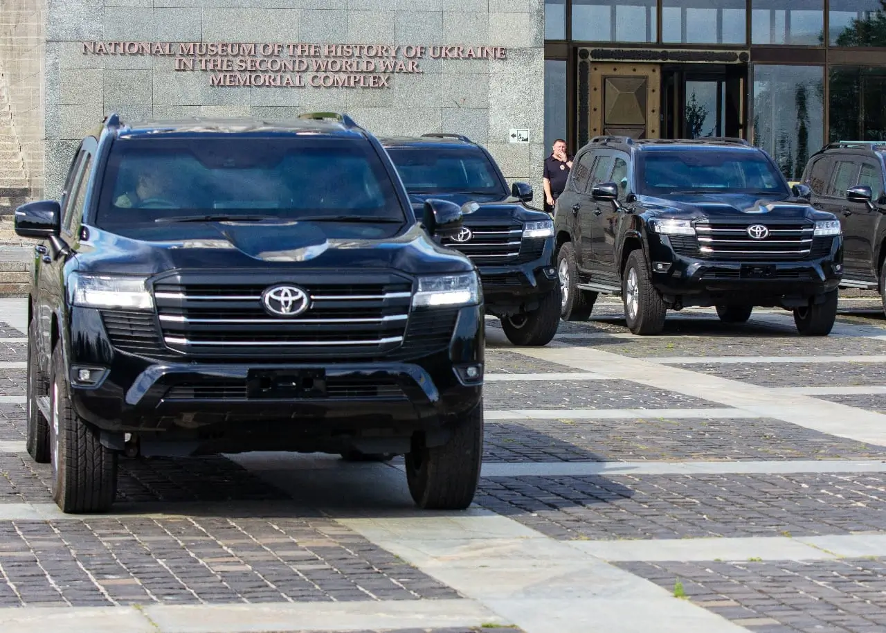 Multiple Toyota Land Cruiser 300 GXR SUVs during the official handover