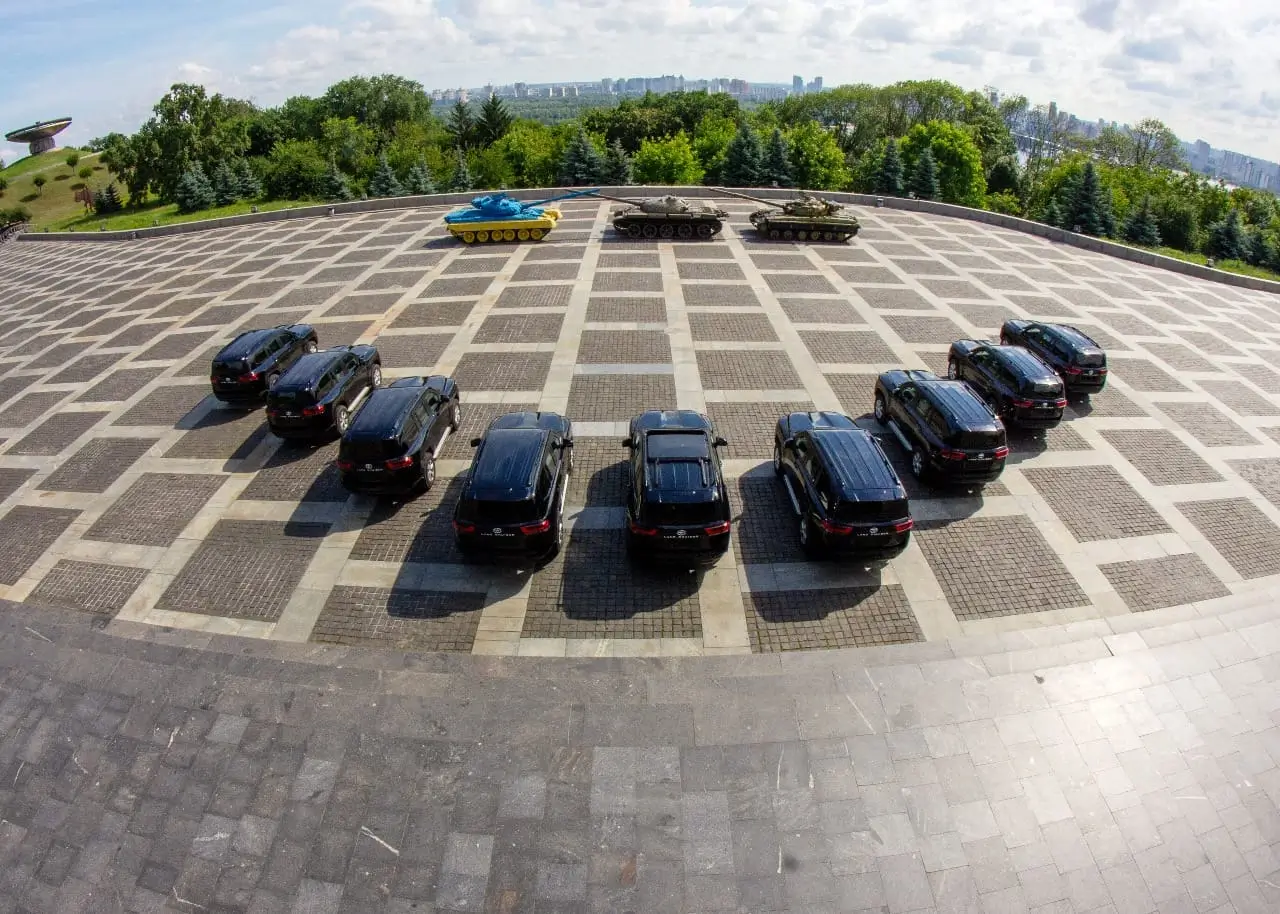 Multiple Toyota Land Cruiser 300 GXR SUVs during the official handover