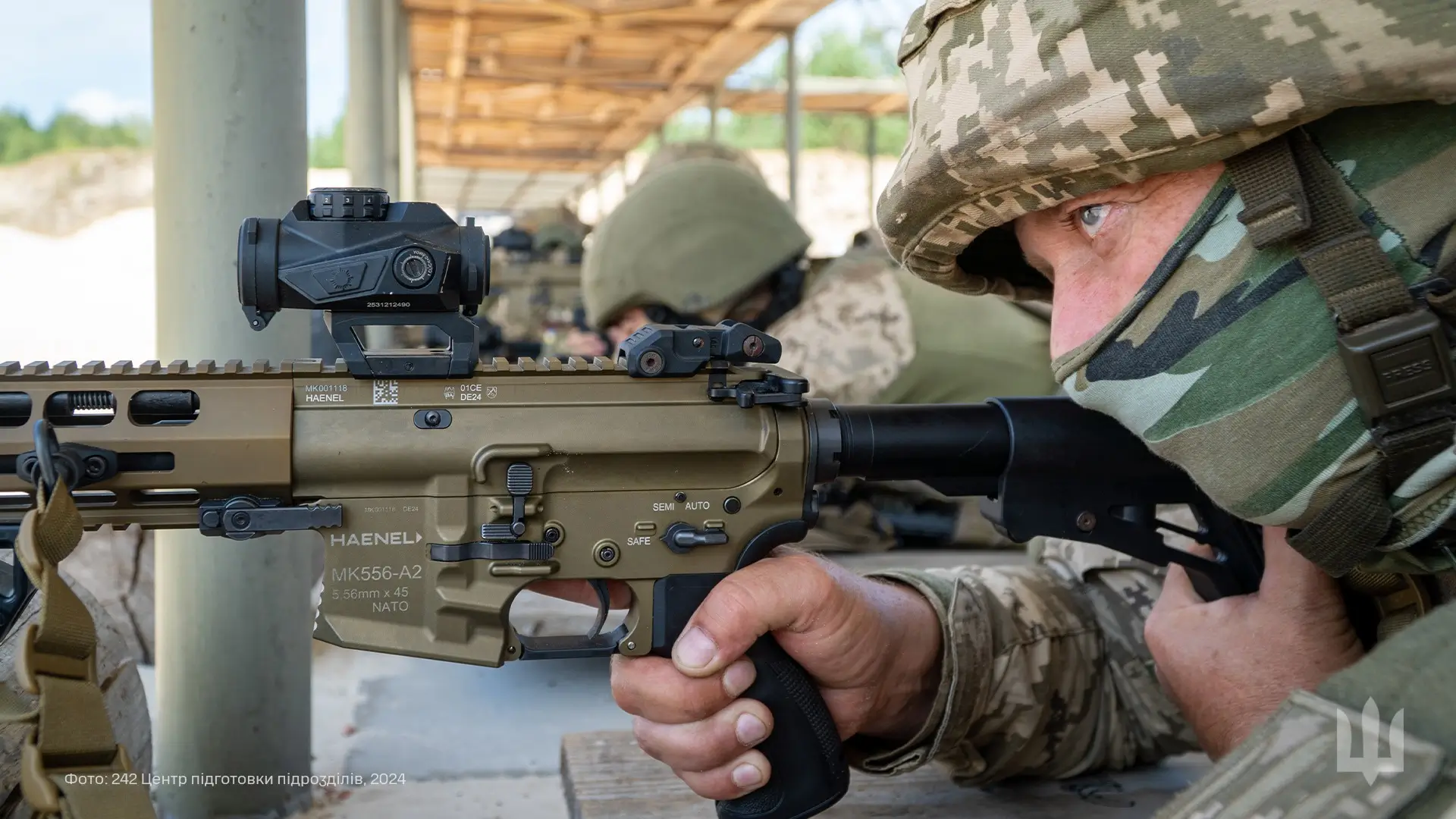 MK 556 assault rifle used by a Ukrainian soldier