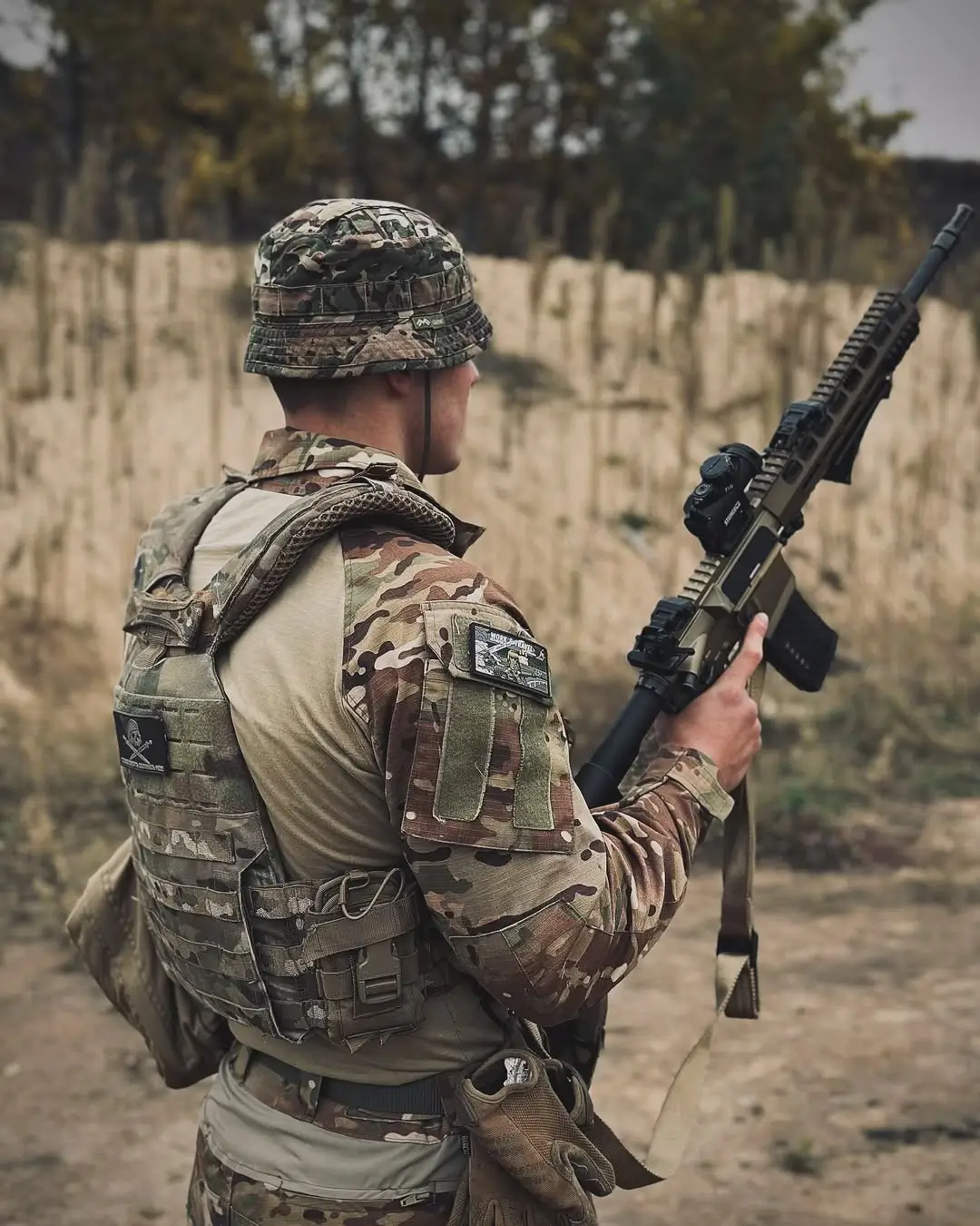 MK 556 assault rifle operated by an unknown soldier