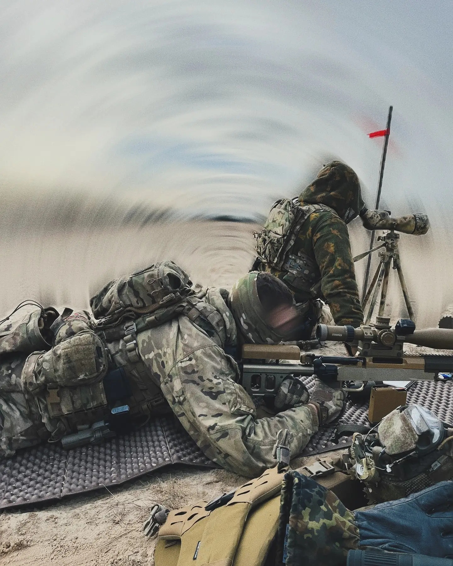 Ukrainian SOF operate an HLR 338 precision rifle on a shooting range