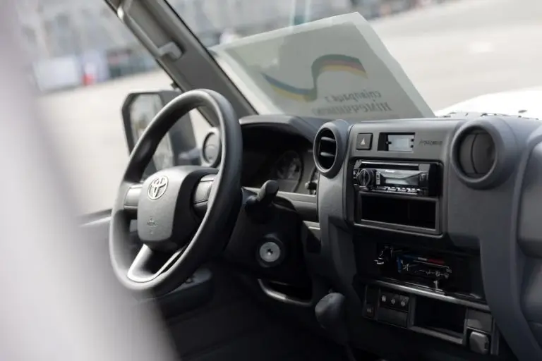 A Toyota Land Cruiser pickup which has been donated
