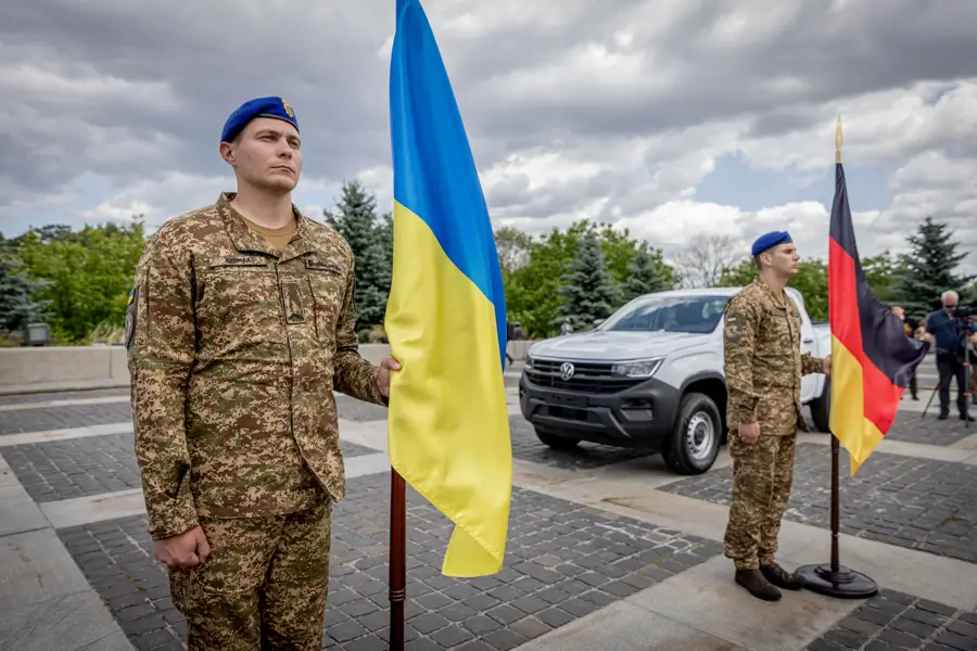 VW Amarok during the official handover to the National Guard of Ukraine