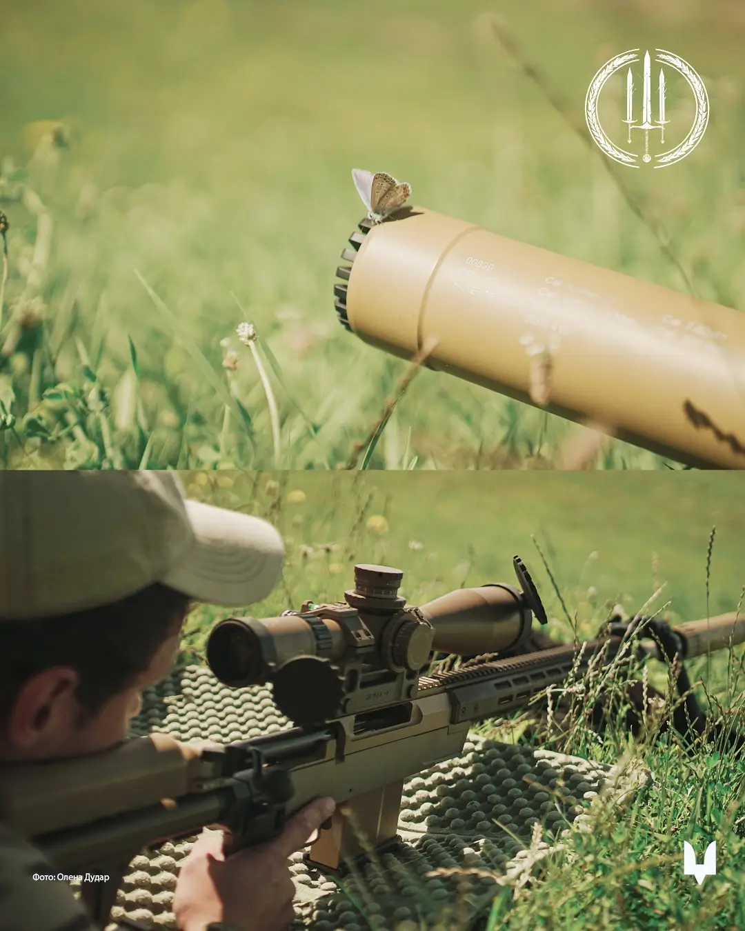 Ukrainian soldier operates an HLR 338 precision rifle