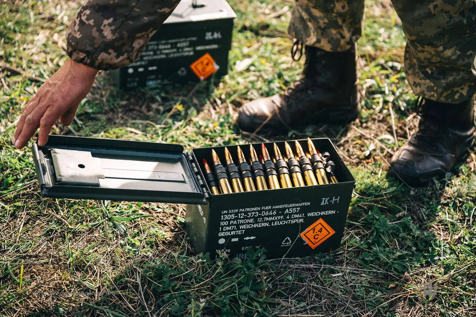 DM41 and DM71 ammunition used by the M2 Browning shown during firearms training