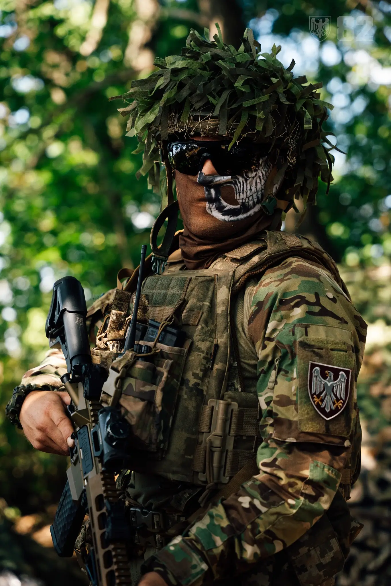 Ukrainian soldier with an MK 556 assault rifle