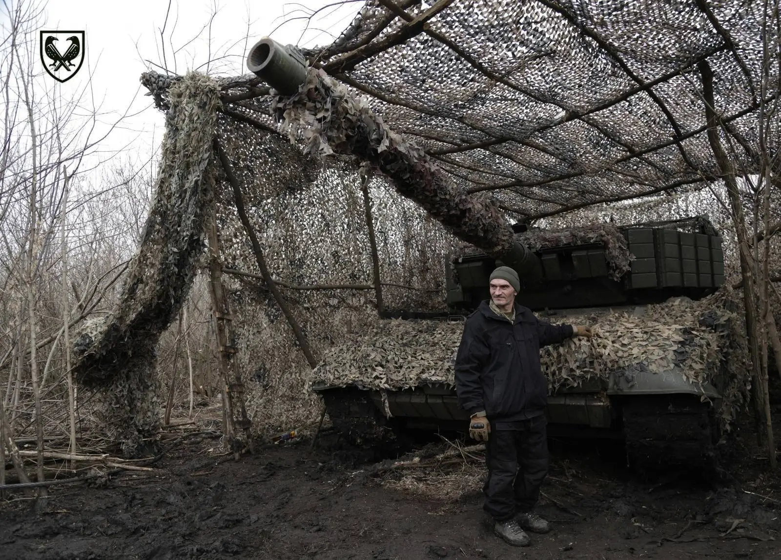 An up-armoured Leopard 1A5 MBT