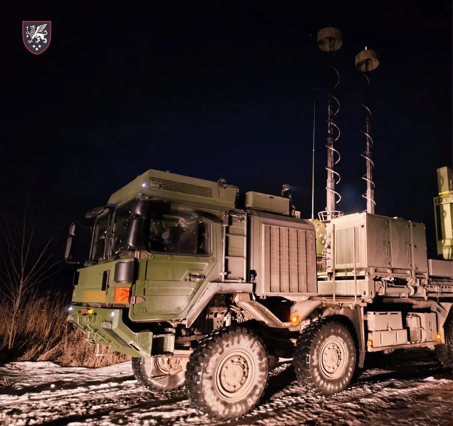 IRIS-T SLM launcher during night
