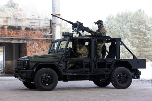 A Caracal light air assault vehicle during a demonstration by Rheinmetall