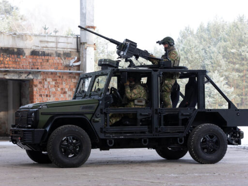 A Caracal light air assault vehicle during a demonstration by Rheinmetall