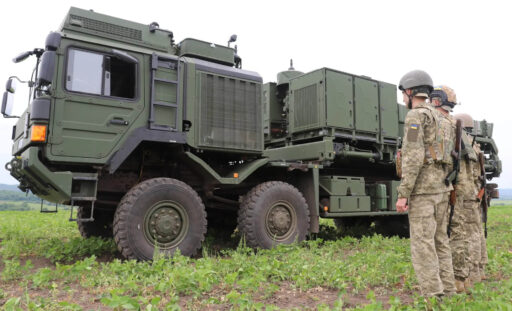 IRIS-T SLM with Ukrainian soldiers